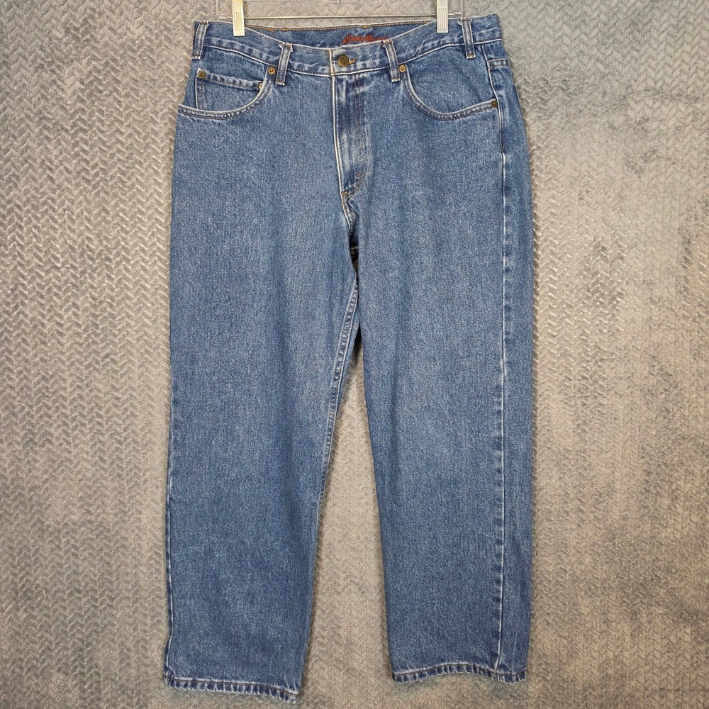 Eddie Bauer Mens Classic Fit Medium Wash Blue Denim Jeans W36 L30 100% Cotton